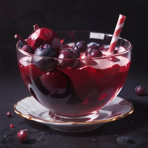 <lora:magictea:0.8>, glass teacup of magical crimson liquid, blueberry slice, <clip:skip:2>, masterpiece, 8k, high resolution, shallow depth of field, sharp focus