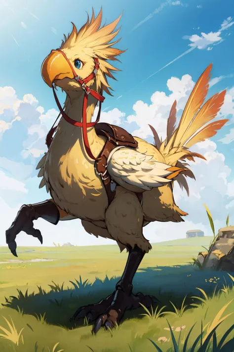 masterpiece, best quality, chocobo, field, no humans, tall grass <lora:chocobo-nvwls-v1:1>