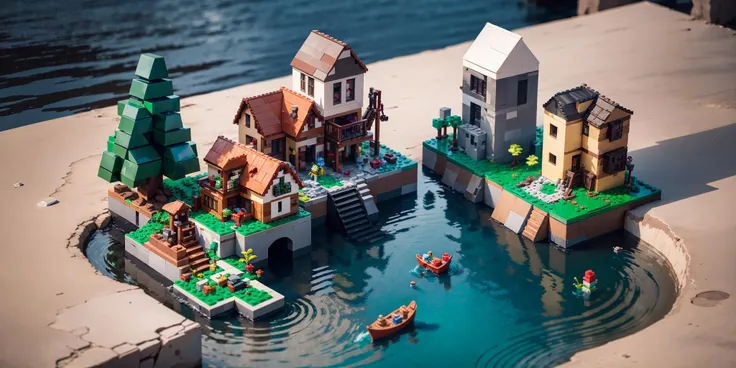 lego, <lora:legody-v10:1.5>, (landscape:0.6), river