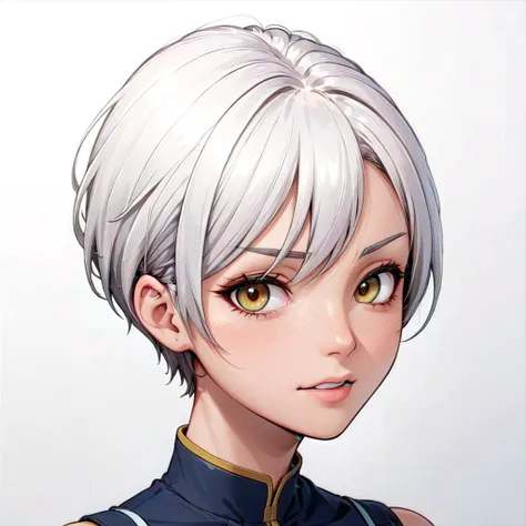 A mature 40-year-old woman with an asymmetrical pixie cut, rendered in high-quality anime style. She boasts an uberfit physique, accentuated by clothing with highly detailed shading and textures, reflecting a meticulous design process. The hair is given exceptional attention, with rich shading and precise line work to enhance depth and volume, creating a striking visual effect. Her eyes are large and detailed, a key feature in anime that captures a wide range of emotions. The addition of advanced dynamic lighting and vibrant colors brings out the realism and depth in her overall appearance. The quality of lineart throughout is intensified, with sharper and more defined lines adding clarity and precision to both the character and her attire. Against a plain white background, these details ensure that the focus remains squarely on the character, highlighting the sophisticated lineart and shading on her hair and clothing.
<lora:koreandolllikeness_xl:1> koreandolllikeness