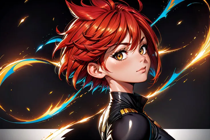 A mature 40-year-old woman with an asymmetrical pixie cut, rendered in high-quality anime style. She boasts an uberfit physique, accentuated by clothing with highly detailed shading and textures, reflecting a meticulous design process. The hair is given exceptional attention, with rich shading and precise line work to enhance depth and volume, creating a striking visual effect. Her eyes are large and detailed, a key feature in anime that captures a wide range of emotions. The addition of advanced dynamic lighting and vibrant colors brings out the realism and depth in her overall appearance. The quality of lineart throughout is intensified, with sharper and more defined lines adding clarity and precision to both the character and her attire. Against a plain white background, these details ensure that the focus remains squarely on the character, highlighting the sophisticated lineart and shading on her hair and clothing.
<lora:[GP]Thicc Style XL:0.4> thick thighs, curvy
<lora:uberfit_lora_sdxl:0.4> uberfit, muscular
<lora:DonM3v1lM4dn355XL:0.4> DonM3v1lM4dn355XL
dark eyes, glowing eyes
Red hair