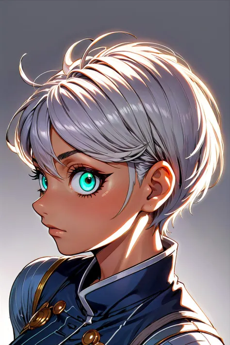 A mature 40-year-old woman with an asymmetrical pixie cut, rendered in high-quality anime style. She boasts an uberfit physique, accentuated by clothing with highly detailed shading and textures, reflecting a meticulous design process. The hair is given exceptional attention, with rich shading and precise line work to enhance depth and volume, creating a striking visual effect. Her eyes are large and detailed, a key feature in anime that captures a wide range of emotions. The addition of advanced dynamic lighting and vibrant colors brings out the realism and depth in her overall appearance. The quality of lineart throughout is intensified, with sharper and more defined lines adding clarity and precision to both the character and her attire. Against a plain white background, these details ensure that the focus remains squarely on the character, highlighting the sophisticated lineart and shading on her hair and clothing.
 <lora:[GP]Thicc Style XL:0.4> thick thighs, curvy
 <lora:DonM3v1lM4dn355XL:0.4> DonM3v1lM4dn355XL
dark eyes, glowing eyes
Soft Coral hair  
<lora:lora-000009:0.3> INDIAN ANIME GIRL, Indian Anime girl