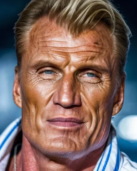 (masterpiece, best quality), Dolph Lungren The Expendables movie as addict, close up, 1 man, epic (photo, studio lighting, hard light, sony a7, 50 mm, matte skin, pores, colors, hyperdetailed, hyperrealistic), ultrasharp, <lora:dolph:0.95>