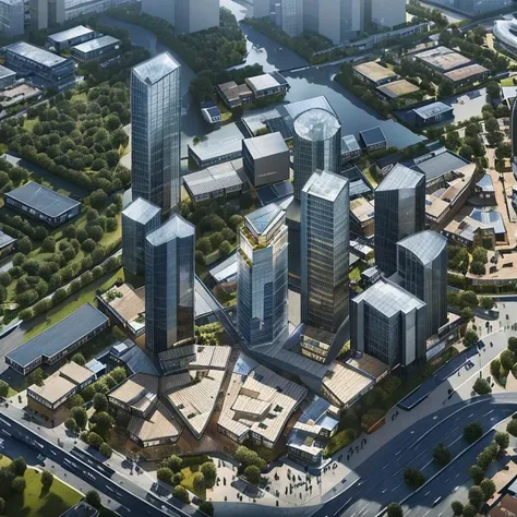 architectural photography of a skyscraper, mixed use commercial and residential, aerial view, (masterpiece), (high quality), best quality, real, (realistic), super detailed, (full detail), (4k), 8k, architecture, <lora:zArch High-Rise v1:1>, <lora:Night Atmosphere Architecture v1:0.4>