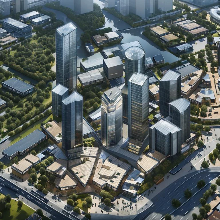 architectural photography of a skyscraper, mixed use commercial and residential, aerial view, (masterpiece), (high quality), best quality, real, (realistic), super detailed, (full detail), (4k), 8k, architecture, <lora:White Medieval Architecture v1:1>, <lora:Night Atmosphere Architecture v1:0.4>