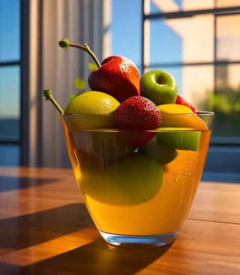 abstract, photorealistic, Food fruit LIQUID SPLASH, 3D BEEPLE STYLE, 8 k, 32 k, HDR, realistic,