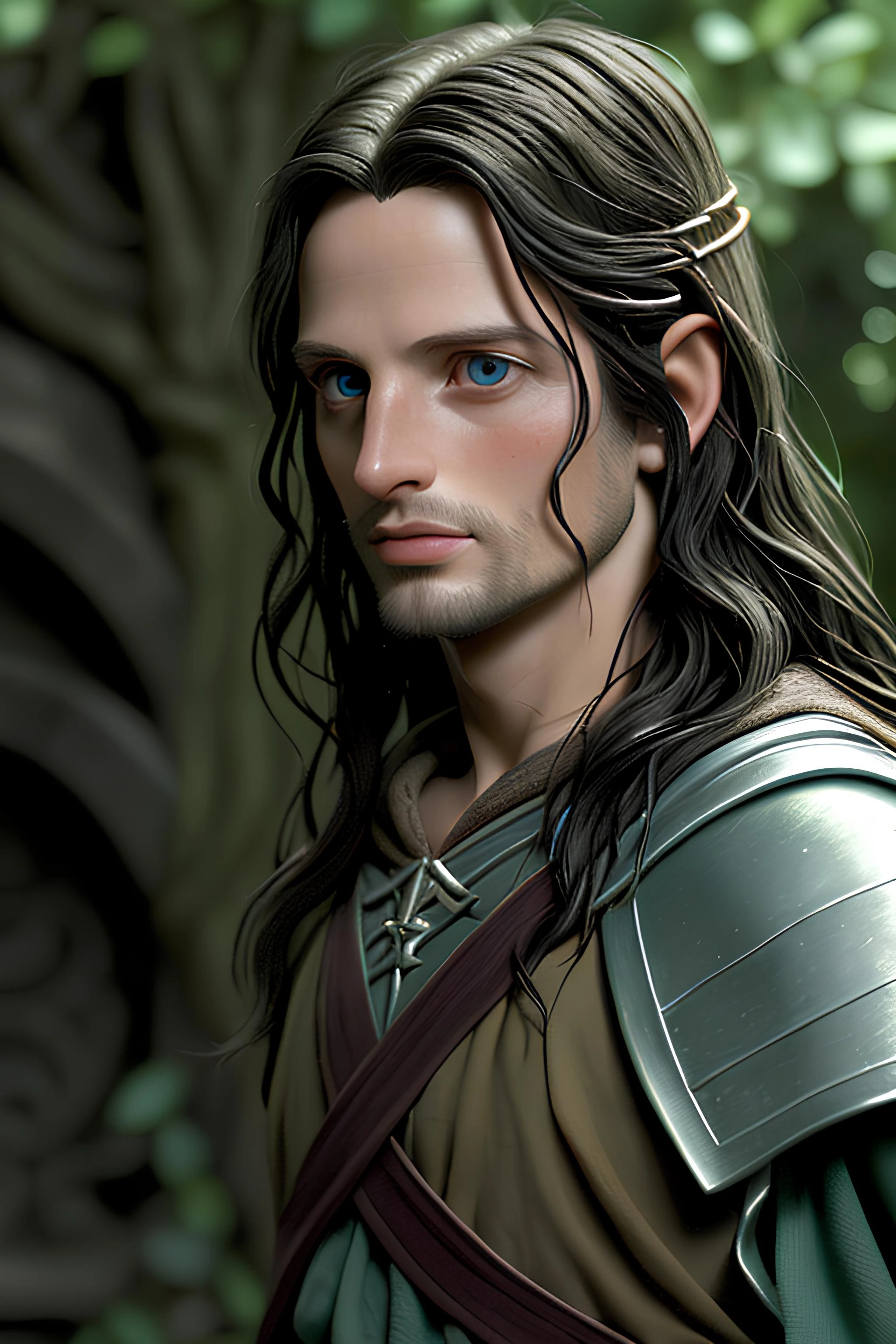 young aragorn in rivendell,((best quality)), ((masterpiece)), high detail, sharp focus, smooth, aesthetic, extremely detailed, beautiful detailed eyes