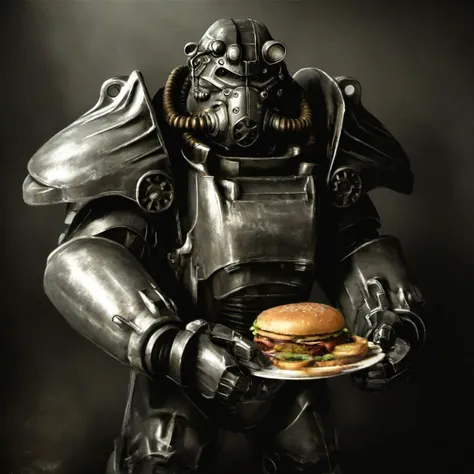 masterpice,high quaity,portrait,
 <lora:PE_PowerArmor:1> PEPowerArmor,
eating hamburger
