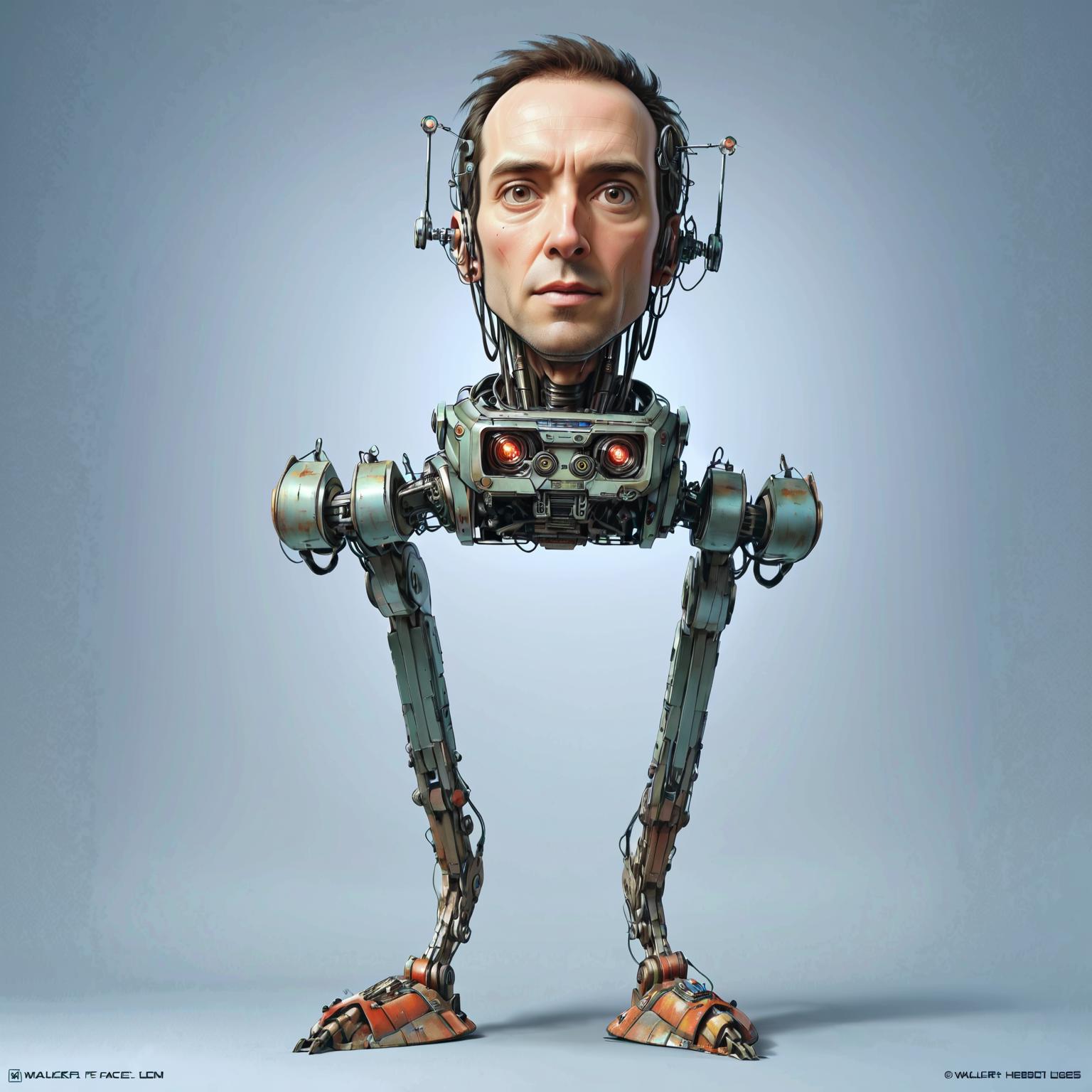 A close up of a robot with a head and arms - SeaArt AI