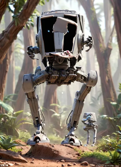 cute atstwlkr machine jumping on one leg after the other has fallen off
<lora:AT-ST_-_Scout_Walker_SDXL:0.8> <lora:Cute_3D_Cartoon:0.8>