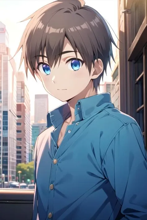 masterpiece, best quality, , 1boy, solo, male focus, looking at viewer, upper body, , , , <lora:kyouya_hashiba:0.66>, kyouya_hashiba, brown hair, blue eyes, taxi driver costume, ,