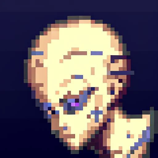 <lora:Final Fantasy 6 Portraits - V1:0.8> final_fantasy_6_portrait, snes, pixelart, blue background, <lora:grey-alien-n47-v1-:1.0> grey-alien