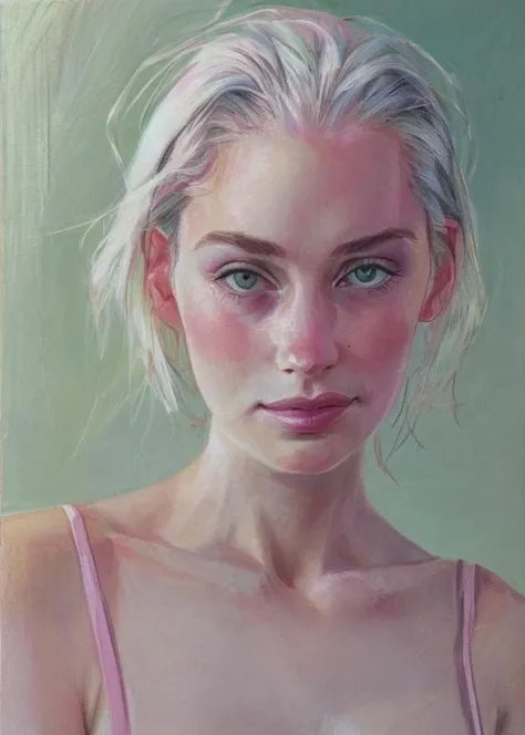 illustration, cartoon, soothing tones, calm colors,  (close-up:1.3),closeup face photo of 21 years old Charlotte, dressed in tight top, cleavage, dirty pastel pink hair, fair pale skin  (A_Mielgo_Style:0.9) <lora:Alberto_Mielgo-10:0.75>  <lora:add_detail:0.8>, (natural skin texture, hyperrealism, soft light, sharp)