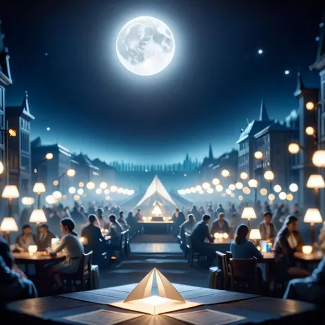 cinematic film still <lora:FF-Style-Astigmatism-1.0.LORA:1> astigmatism Style, night lights, Anime, Magic the gathering, Origami, Vorticism Art, lights, Moonlit, astigmatism . shallow depth of field, vignette, highly detailed, high budget, bokeh, cinemascope, moody, epic, gorgeous, film grain, grainy