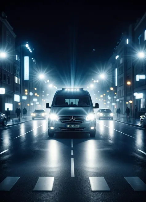 cinematic film still <lora:FF-Style-Astigmatism-1.0.LORA:1> astigmatism Style, night lights, Bardcore, Concept art, Raw digital photo, rendered in cinema4d, loop lighting, lights and Utility van, astigmatism . shallow depth of field, vignette, highly detailed, high budget, bokeh, cinemascope, moody, epic, gorgeous, film grain, grainy