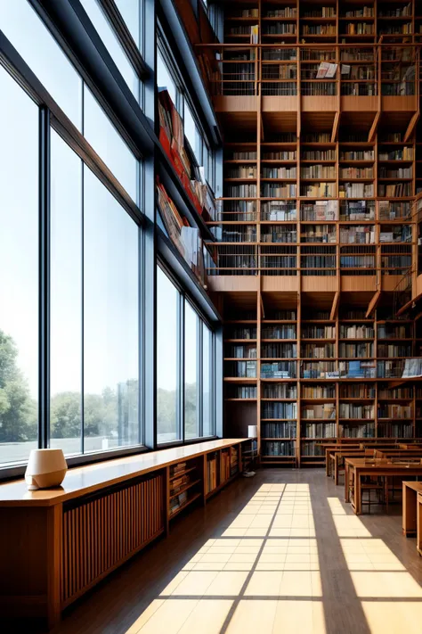 Fantastic scenes, school library, master level image quality, wallpaper high-definition, highest quality, wonderful light and shadow <lora:add_detail:1>Bright, daytime