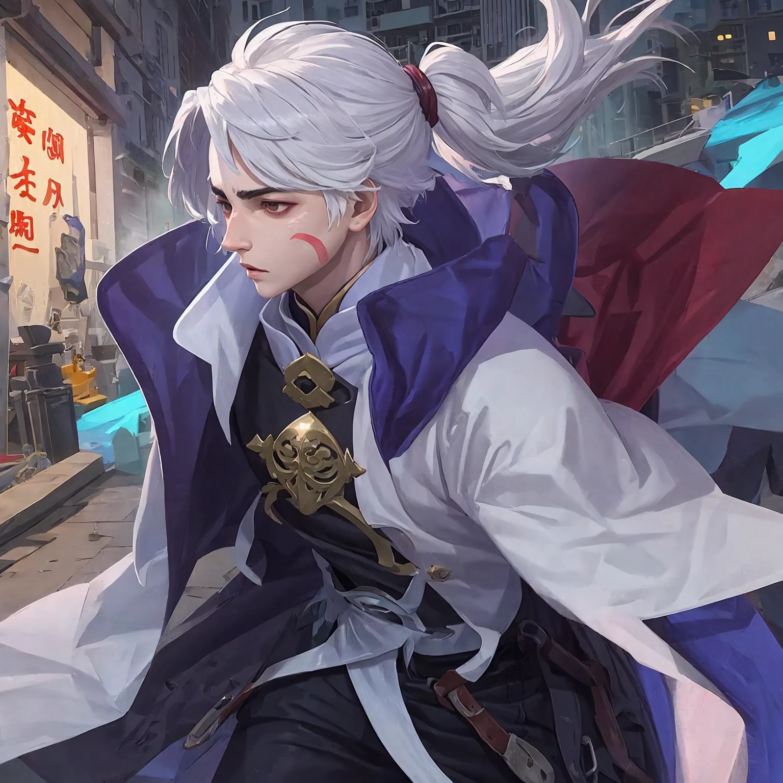 1boy,liubei, white hair,masterpiece, best quality, ,outdoor,face,red mark
<lora:liubei-1-000008:1>