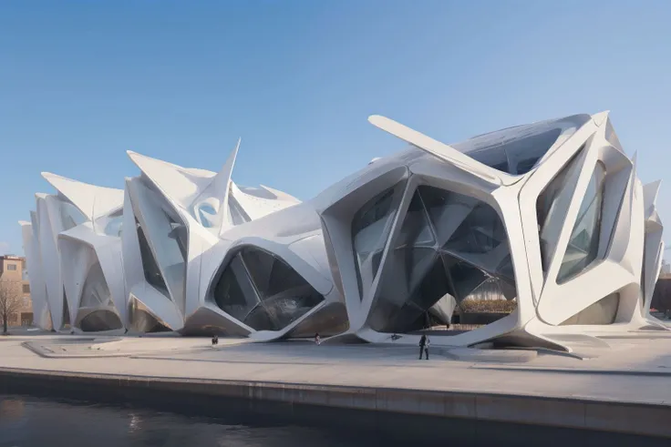 <lora:net:1>, net building, <lora:zaha:0.5>, zaha, (masterpiece, best quality, high quality, highres, ultra-detailed),