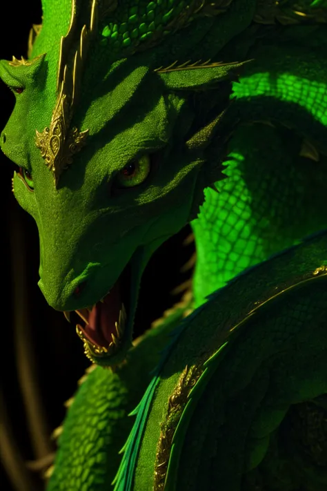 female MIX green Dragon, ((intricate details)), hdr, ((intricate details, hyperdetailed))