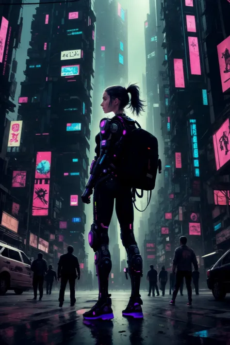 science fiction girl, cyberpunk