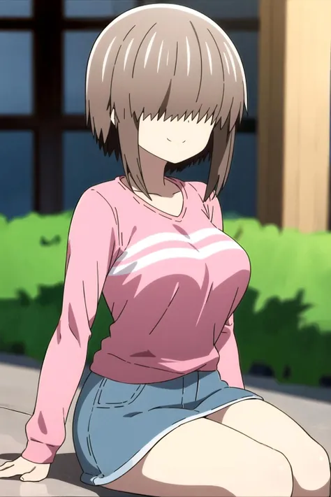 ((masutepiece, Best Quality, hight resolution, nffsw, Perfect Pixel, depth of fields, 4K, )), 1girl in, Solo, , Beautiful anime girl, Beautiful Art Style,
squatting:1.3, spread legs:1.3, garden background, Looking at viewer,
Perfect body, smile,
Yuigahama Yui, Hair bun, short hair, large breasts,
Full face blush, short pants:1.2, black pantyhose:1.2, black tshirt:1.2, red converse:1.2, show nipples:1.3, underboob:1.3, red face,
straight-on:1.3, medium shot