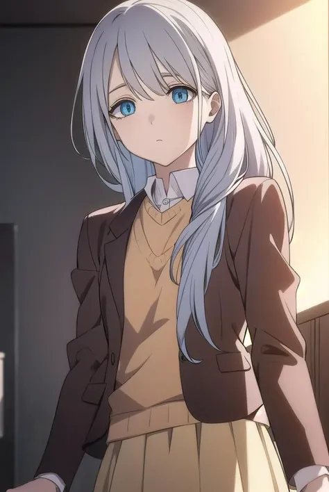 sayatakatori, <lora:sayatakatori-lora-nochekaiser:1>,
saya takatori, long hair, grey hair, hair over shoulder,
BREAK skirt, long sleeves, jacket, long skirt, brown jacket,
BREAK looking at viewer,
BREAK indoors,
BREAK <lora:GoodHands-vanilla:1>, (masterpiece:1.2), best quality, high resolution, unity 8k wallpaper, (illustration:0.8), (beautiful detailed eyes:1.6), extremely detailed face, perfect lighting, extremely detailed CG, (perfect hands, perfect anatomy),
