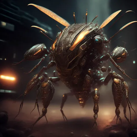 photo Mechanical Alien Invasion, I welcome our new Insect Overlords (InsectOverlords style:1) <lora:djzInsectOverlords:0.8)
