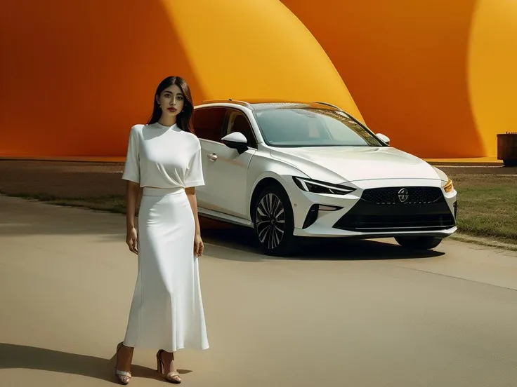 cmod,1girl, full body,ground vehicle, motor vehicle, car, solo, vehicle focus, sports car, skirt, shirt, white shirt <lyco:Car_model:1.0> <lora:koreanDollLikeness:0.75>