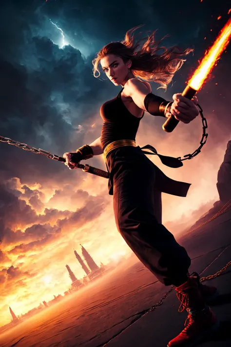 long shot scenic professional photograph of SFW.
 <lora:Nunchucks-10:0.4>nunchucks, holding weapon, chains.
random woman.
Empower her strength, unleash her potential, and let courage be her guiding force.  Mastering the art of resilience, she wields nunchucks with grace, turning chains into pathways of strength.
Premium edition, prestigious version, prominent deluxe edition, distinguished premium release, acclaimed special edition, superior prestigious version, celebrated premium offering, outstanding deluxe edition, renowned high-end release, distinguished premium format.
Martial arts portrait, Nunchaku wielder's photo, Combat artist's image, Warrior's snapshot, Martial mastery picture, Ninja pose capture, Weapon wielder portrait, Nunchaku expert photo, Martial prowess shot, Fighter's photograph.
Amazing anatomy, (fantastic horror perfect art, 64k ultra hd:1.1), (art by apterus, art by dan mumford, art by lovecraft:1.2), best quality, 500px, cgsociety.
(delightful anatomy:1.1), (gloomy illumination, insane, stunning, dramatic, completed artwork, HQ:1.1), (Apterus anatomy, Dan mumford style:1.2).
imitating bruce lee, perfect viewpoint, highly detailed, wide-angle lens, hyper realistic, with dramatic sky, polarizing filter, natural lighting, vivid colors, everything in sharp focus, HDR, UHD, 64K