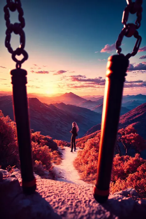 cinematic photo Dystopian style long shot scenic professional photograph of neonpunk style SFW.
 <lora:Nunchucks-10:1>nunchucks, holding weapon, chains.
woman.
Empower her strength, unleash her potential, and let courage be her guiding force.  Mastering the art of resilience, she wields nunchucks with grace, turning chains into pathways of strength.
ready to fight.
Premium edition, prestigious version, prominent deluxe edition, distinguished premium release, acclaimed special edition, superior prestigious version, celebrated premium offering, outstanding deluxe edition, renowned high-end release, distinguished premium format.
Artwork, Magnum opus, Creation, Opulence, Perfection, Excellence, Marvel, Epitome, Triumph, Splendor.
Captivating landscapes, Expert nature photography, Professional scenic shots, Skillful outdoor images, Artistic panoramic views, High-quality nature photos, Masterful landscape captures, Polished scenic pictures, Seasoned nature photography, Fine art scenic images. . cyberpunk, vaporwave, neon, vibes, vibrant, stunningly beautiful, crisp, detailed, sleek, ultramodern, magenta highlights, dark purple shadows, high contrast, cinematic, ultra detailed, intricate, professional, perfect viewpoint, highly detailed, wide-angle lens, hyper realistic, with dramatic sky, polarizing filter, natural lighting, vivid colors, everything in sharp focus, HDR, UHD, 64K . Bleak, post-apocalyptic, somber, dramatic, highly detailed . 35mm photograph, film, bokeh, professional, 4k, highly detailed