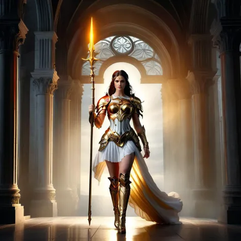 glowing golden light around spear