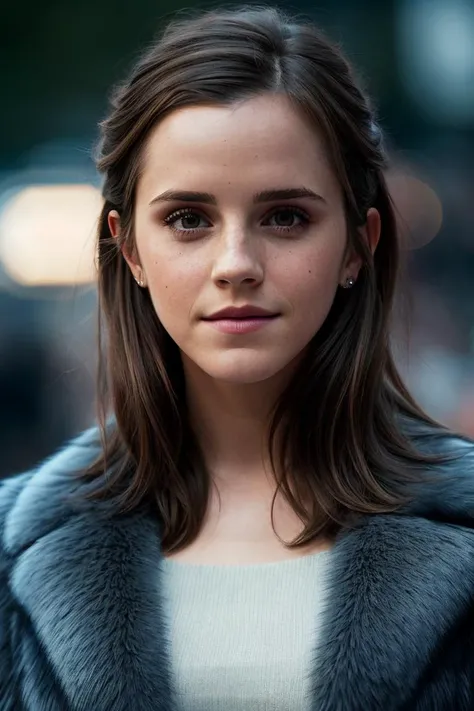 photo of beautiful (emwats0n:0.99), a woman in a (movie premiere gala:1.1), perfect hair, wearing (sexy blue fur-trimmed coat:1.1), (paparazzi in background), ((Constructivism:1.1)), modelshoot style, (extremely detailed CG unity 8k wallpaper), professional majestic (photography by joel meyerowitz:1.1), (Canon A2/A2e Camera), 24mm, exposure blend, hdr, faded, extremely intricate, High (Detail:1.1), Sharp focus, dramatic, soft cinematic light, (looking at viewer), (detailed pupils), cute smile, 24mm, 4k textures, soft cinematic light, adobe lightroom, photolab, elegant, ((((cinematic look)))), soothing tones, insane details, hyperdetailed, low contrast