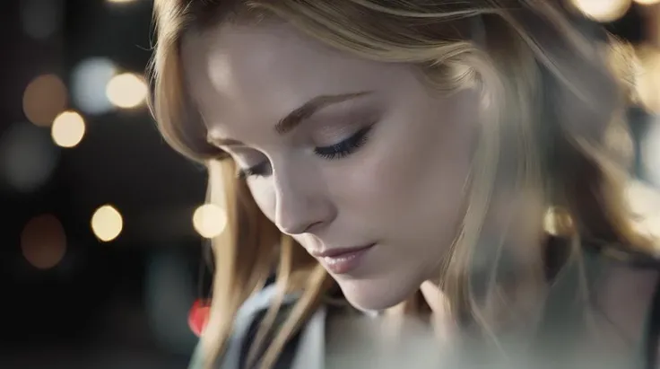 Evan Rachel Wood, eyes closed, long blonde hair, perky breasts, standing by a glass wall in a bio lab, <lora:Evan Rachel Wood:0.7>, <lora:lit:0.5>, (bokeh:1.3), <lora:FilmGX4:0.7>