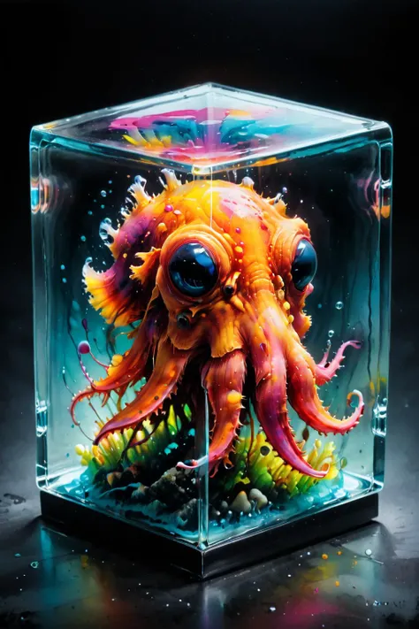 <lora:xl_more_art-full_v1:0.7>, (best quality:1.5), (hyperrealism:1.3), (intricate emotional details:1.5), (ultra detailed), (sharp focus), (sharp details), detailed digital illustration of a cuttlefish inside a glass cube,  <lora:Contained_Color_SDXL:1>, Contained Color, <lora:SDXLPaintSplash:0.7> colorsplash