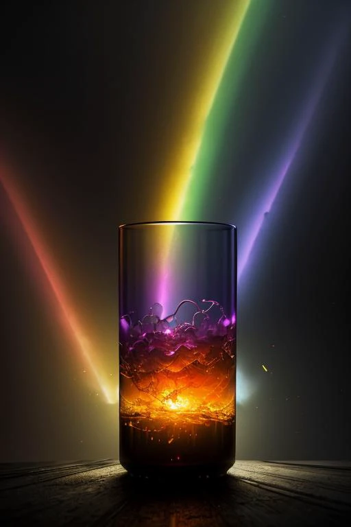 ultra realistic 8k cg, flawless, clean, masterpiece, professional artwork, famous artwork, cinematic lighting, cinematic bloom, (((photo raw)), background), a large rainbow glass cyberpunk container with a construction yard inside, yellow smoke <lora:Contained_Color_SDXL:1>