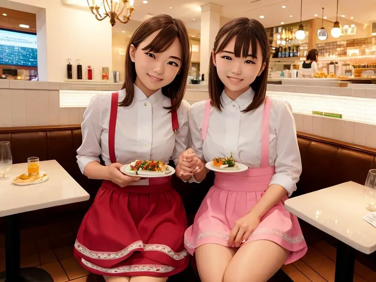 masterpiece, best quality, ultra-detailed, illustration,
AMSC,2girls, waitress, brown hair, restaurant, photo background, smile, table, indoors, own hands together, pink skirt, pantyhose, chair, see-through, night
<lora:AMSC:0.6>