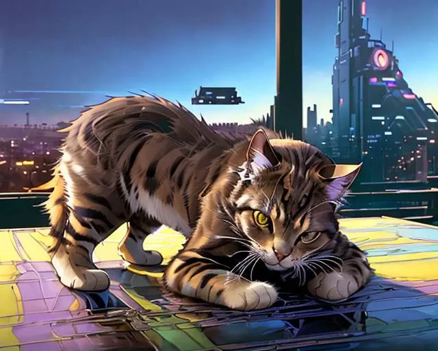 (Award Winning Photo:1.3) of (Ultrarealistic:1.3),(Disgusting:1.3),best quality,masterpiece,highly detailed,ultra-detailed, (a cat on table :1.5)(no humans:1.6), unreal engin 5,octane render,(2D:1.2), limited palette flat color,, digital painting, artstation, concept art, smooth, sharp focus,art by ross tran and greg rutkowski and alphonse Mucha and Bak Karol,, (oil painting:1.16),(acrylic paint:1.16),, by (nvinkpunk:1.0),(kuvshinov:1.0),(dreamlikeart:1.0),(samdoesart:1.0),(modelshoot style:1.0),(by Artist Carel Willink:1.3),(by Artist RHADS:1.3),(by Artist Erin Hanson:1.3),Highly Detailed,(Surrealism Art:1.3),(Cyberpunk Art:1.3),(Retrofuturism:1.3),(CineColor:1.3)