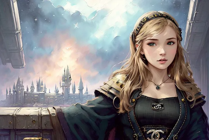 (Girlish Painting:1.3) of (Ultra detailed:1.3),(Cosy:1.3),best quality,masterpiece,highly detailed,ultra-detailed,unreal engin 5,octane render,(2D:1.2), limited palette flat color,, digital painting, artstation, concept art, smooth, sharp focus,art by ross tran and greg rutkowski and alphonse Mucha and Bak Karol,, (oil painting:1.16),(acrylic paint:1.16),(colorful:1.16), (watercolor:1.16),, by (nvinkpunk:1.0),(kuvshinov:1.0),(dreamlikeart:1.0),(samdoesart:1.0),(modelshoot style:1.0),(by Artist Koho Shoda:1.3),(by Artist Mike Mignola:1.3),(by Artist Joop Polder:1.3),(Classicism Art:1.3),(Industrial Art:1.3),(Solarpunk Art:1.3) ,

<lora:taiwanDollLikeness_v10:0.4>, <lora:galGadotLora_v10:0.3>,[Emma Watson:Chou Tzu-yu:0.1],
((out door, dark night)),
((The sky is beautiful, the stars)),
(((From below))), (fisheye shot:1.1)
own_hands_together,
brown hair,
long hair,

(small breast:1.3),
(wearing chanel dress:1.2),
look up,

(Hogwarts:1.3),