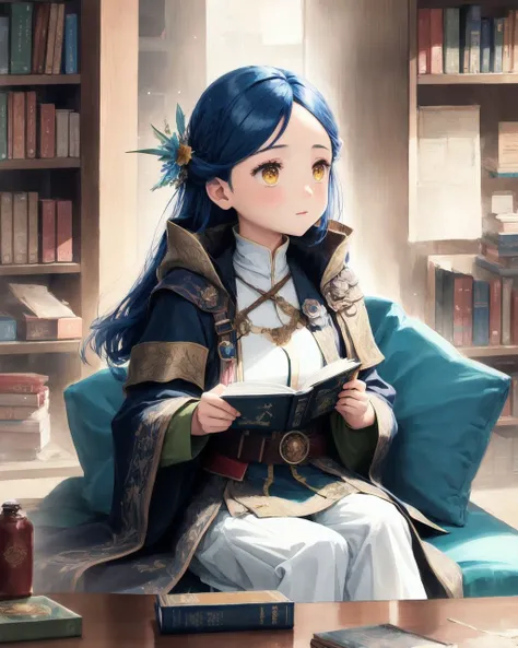 best quality,masterpiece,highly detailed,ultra-detailed,1girl upper body ,Ascendance of a Bookworm,Rosemyne
1girl, solo, Myne, Rosemyne, detailed face, blue hair, blue ceremonial clothes, rosemyne bookworm, sitting, reading book,Large long table
large breasts,
The titular bookworm, Urano (a college student) was on the cusp of being a librarian when she was ironically crushed to death under a pile of books during an earthquake and reincarnated as a sickly five-year-old girl named Myne, but in a world where books are only for extremely rich nobles. Her frailty is due to a rare disease known as the "Devouring," which consists of high fevers that spark whenever the host is stressed or depressed. Now, Myne has to put her book-knowledge to the test in order to become a librarian in her new world.
<lora:Rosemyne1:1.0:Chr>
<lora:anime_minimalist_v1:-0.5:BFaceS>
The Jedi Archives:Located within the Jedi Temple on the planet Coruscant, the Jedi Archives are a testament to the wisdom and knowledge of the Jedi Order. The entrance is guarded by towering statues of Jedi Masters, their robes flowing in the wind. The main chamber is a vast repository of holobooks, datapads, and ancient scrolls, meticulously organized in rows upon rows of shelves that stretch as far as the eye can see. Soft blue and green lighting illuminates the space, creating an ethereal ambiance. Jedi Knights and Padawans can be seen poring over holographic projections, studying the history of the Force and honing their skills.