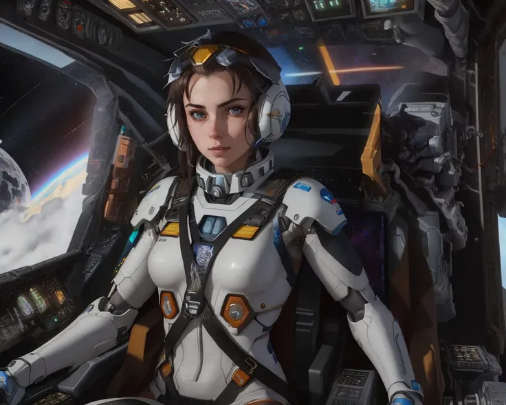 best quality,masterpiece,highly detailed,ultra-detailed,1girl,
cyborg ,late ( in Mscockpit,cockpit :1.3) <lora:mscockpit-000005:0.5> in space