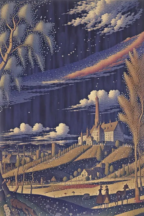a majestic park, tall aspen trees, wispy clouds, best quality, masterpiece, highly detailed, ultra-detailed, absurdres <lora:Seurat_style:1.0> Seurat Stlye <lora:Goodsell_v1:0.5>