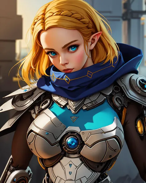 best quality,masterpiece,highly detailed,ultra-detailed, 1girl,<lora:neg4all_bdsqlsz_V3.5:-1>princess Zelda,princess zelda, the legend of zelda: breath of the wild, blurry background, depth of field,
pointy ears, blonde hair, braid, hair ornament, necklace, aqua eyes,
upper body portrait, solo,aqua bodysuit,blue cloak,
( cyborg, mechanical arms,:1.2) gameplay mechanics,
cityscape,
<lora:de-anime-er_v10:-0.4> <lora:animezer:1> <lora:Celluloid-photo:1>
<lora:FutureCity_last:0.5>
<lora:matureteen_last:1>
<lora:Graphite_last:1>
<lora:princessZeldaLora_v1:0.75>, unreal engin 5,octane render,(2D:1.2), digital painting, artstation, concept art, smooth, sharp focus,art by ross tran and greg rutkowski and alphonse Mucha and Bak Karol