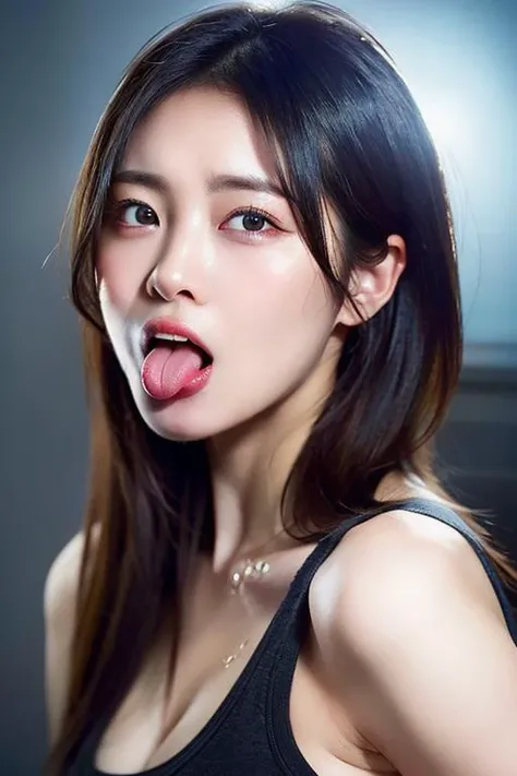 dressed, (photo realistic:1.4), (hyper realistic:1.4), (realistic:1.3),
(smoother lighting:1.05), (increase cinematic lighting quality:0.9), 32K,
1girl, 20yo girl, realistic lighting, backlighting, light on face, ray trace, (brightening light:1.2), (Increase quality:1.4),
(best quality real texture skin:1.4), finely detailed eyes, finely detailed face,
(tired and sleepy:1.2), (joy:0), (smile:0.0), (laugh:0), (ahegao:1.2), (orgasm:1.3), (ecstasy:0.0), (tongue), face closeup, t-shirts,
(Increase body line mood:1.1), (Increase skin texture beauty:1.1)
<lora:koreandolllikenessV20_v20:0.3:OUTALL>
<lora:JapaneseDollLikeness_v15:0.45:OUTALL>
<lora:ChineseDollLikenessV3.0:0.4:OUTALL>
<lora:taiwandolllikenessV20_v20:0.3:OUTALL>
 <lora:tongue:0.06>
 <lora:tonguedrop-d:0.1>