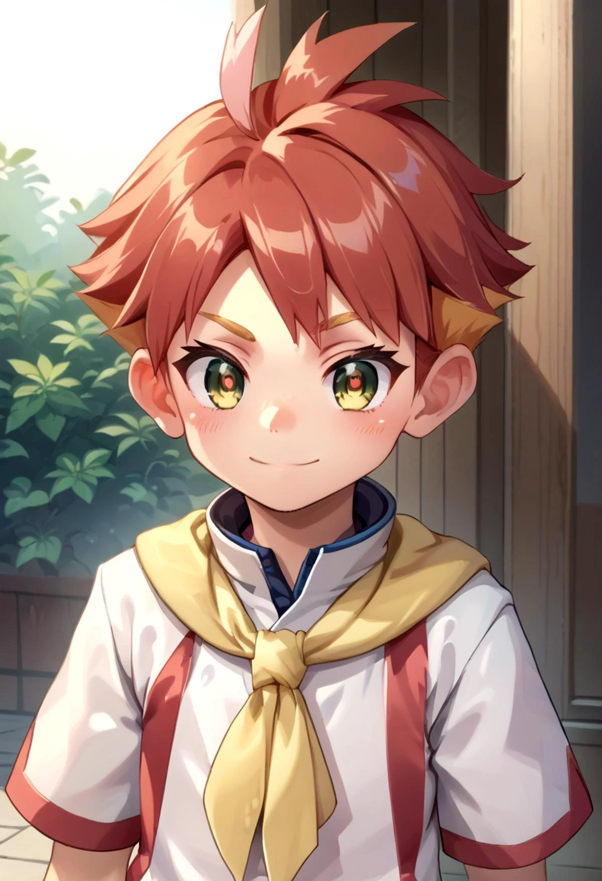 score_9, score_8_up, score_7_up,source_anime, rating_safe BREAK
detailed eyes, village
<lora:cutifiedanimecharacterdesign_variant_type_E_PonyXL_v10:0.6> <lora:crispin:0.7>,petite,
cute,crispin, multicolored hair, red hair, yellow eyes, red pupils, partially fingerless glove, single red glove, short sleeves white jacket, multicolored shorts, white shorts, yellow neckerchief,