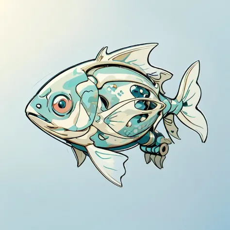 masterpiece,best quality,high quality, <lyco:GoodHands-beta2:1.0>, ((ultra realistic details)), solo,shadows, 8k, ultra_sharp, metal, ornaments_detailed, highly_intricate_details, glowing_eyes, neon_details, <lora:Mechanicalfish:0.7>, Mechanical fish,underwater    , clear drawing,  flat background <hypernet:Toru8pWavenChibi_wavenchibiV10b:1>