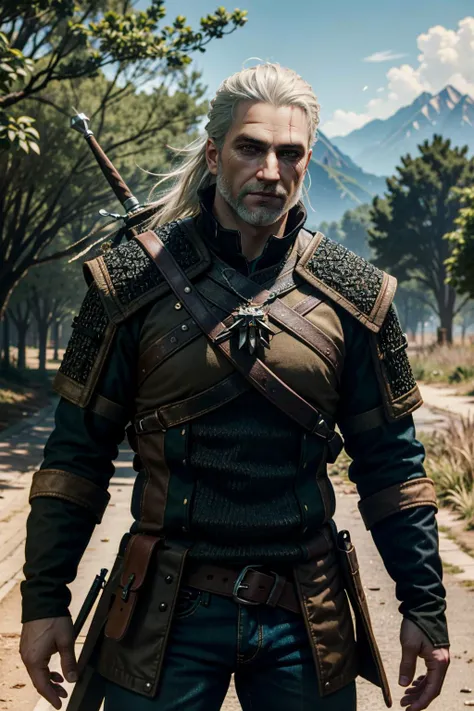 ((ultra detailed, masterpiece, best quality))
<lora:W3Geralt:0.8>
W3Geralt, 1boy, solo, white hair, cowboy shot, enchanted, raytracing, octane render, trending on artstation, artstationHD, artstationHQ, unreal engine, 4k, 8
