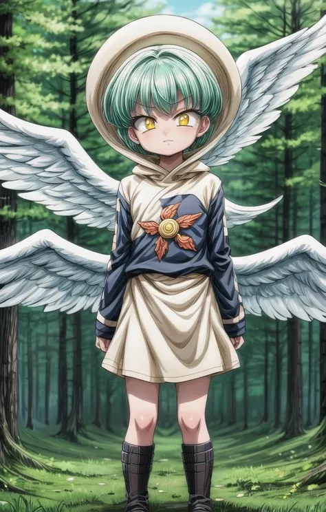 1 boy,more details in eyes,cute,looking at viewer, adorabel boy,cute face,details sky,handsome,young,juvenile, introvert,evil, ((masterpiece:1.4,best quality)),multiple details, eyeshadow,sfw,(full shoot:1.8),short hair, <lora:sariel_nanatsu_no_taizai:0.7>,lora:add_detail:0.8>, <lora:more_details:0.6>,(forest:1.4), standing,
sariel_nanatsu_no_taizai, yellow eyes,aqua hair,angel wings, <lora:眼睛双:0.8>, <lora:tangbohu-detailer_1.0:0.2>, <lora:depth:0.8>
