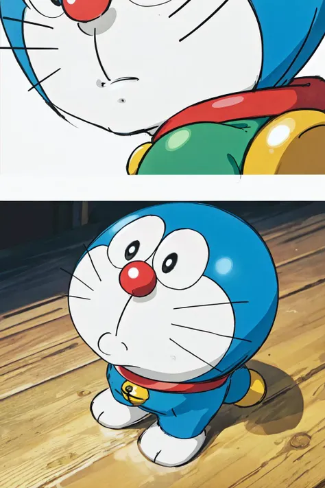 (best quality, masterpiece, RAW photo,ultra-detailed:1.2), <lyco:GoodHands-beta2:1.0>doraemon, solo,neck bell, jingle bell, full body,black eyes<lyco:doraemon-5:0.6> whiskers,random facial expressions,
random angle, random pose,