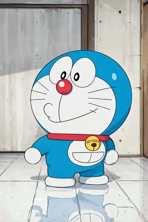 (best quality, masterpiece, RAW photo,ultra-detailed:1.2), <lyco:GoodHands-beta2:1.0>doraemon, solo,neck bell, jingle bell, full body,black eyes<lyco:doraemon-5:0.6> whiskers,random facial expressions,
random angle, random pose,