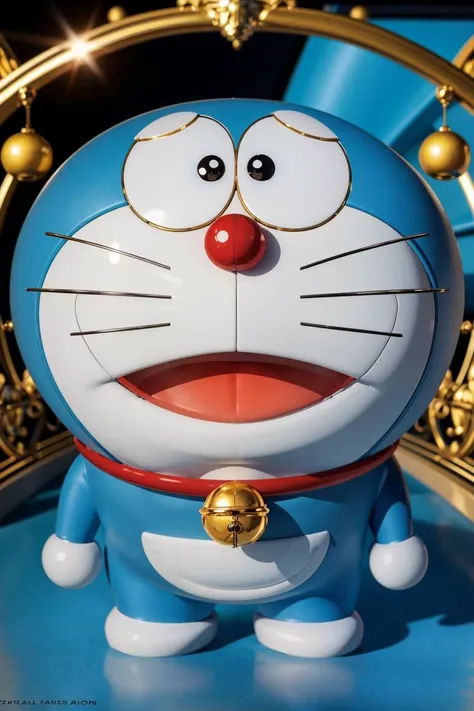 professional photo of doraemon, blue,neck bell,open mouth, standing, collar, whiskers, full body, no humans, black eyes, jingle bell,
detailed skin, detailed eyes, detailed face,
volumetric light, highrez, masterpiece, best quality,
<lora:doraemon-V2-000008:0.86:MIDD>